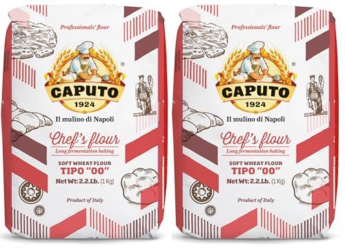 Antimo Caputo Chefs Flour - Italian Double Zero 00 - Soft Wheat for Pizza Dough, Bread, &amp; Pasta, 2.2 Lb (Pack of 2)