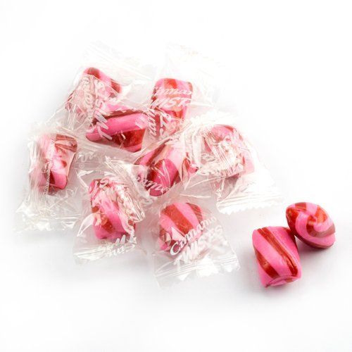 Atkinsons Cinnamon Cylinder Shaped Mint Candy Twists Red and Pink Candy - 2 Pounds