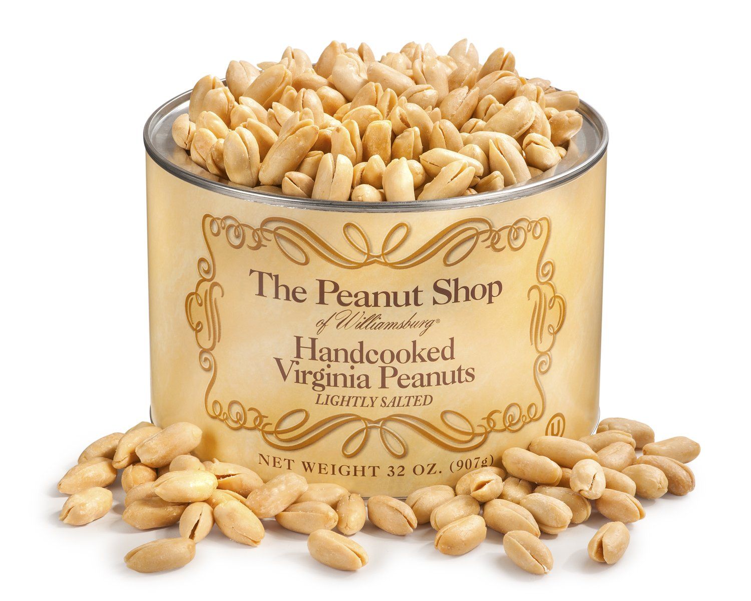 The Peanut Shop of Williamsburg Gourmet Handcooked Salted Peanuts (32 Ounce) Peanuts Handcooked in Golden Peanut Oil, Gourmet Peanuts Virginia Peanuts Gift