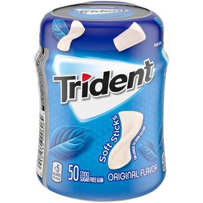 Trident Unwrapped Original Flavor Sugar Free Gum, 6 Bottles of 50 Pieces (300 Total Pieces)