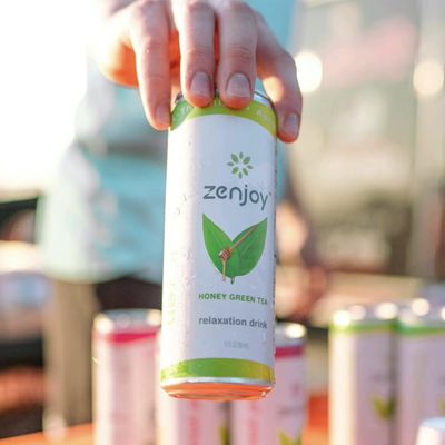 Zenjoy Honey Green Tea Relaxation Drink 36 Pack - Calming Drink with Ashwagandha & Lemon Balm - Non-Alcoholic Beverage Infused with L-Theanine for Enhanced Focus - 12oz Cans