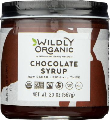 WILDERNESS PRODUCTS, Syrup, Chocolate, Pack of 6, Size 20 OZ, (Gluten Free GMO Free Kosher Vegan Wheat Free Yeast Free 95%+ Organic)