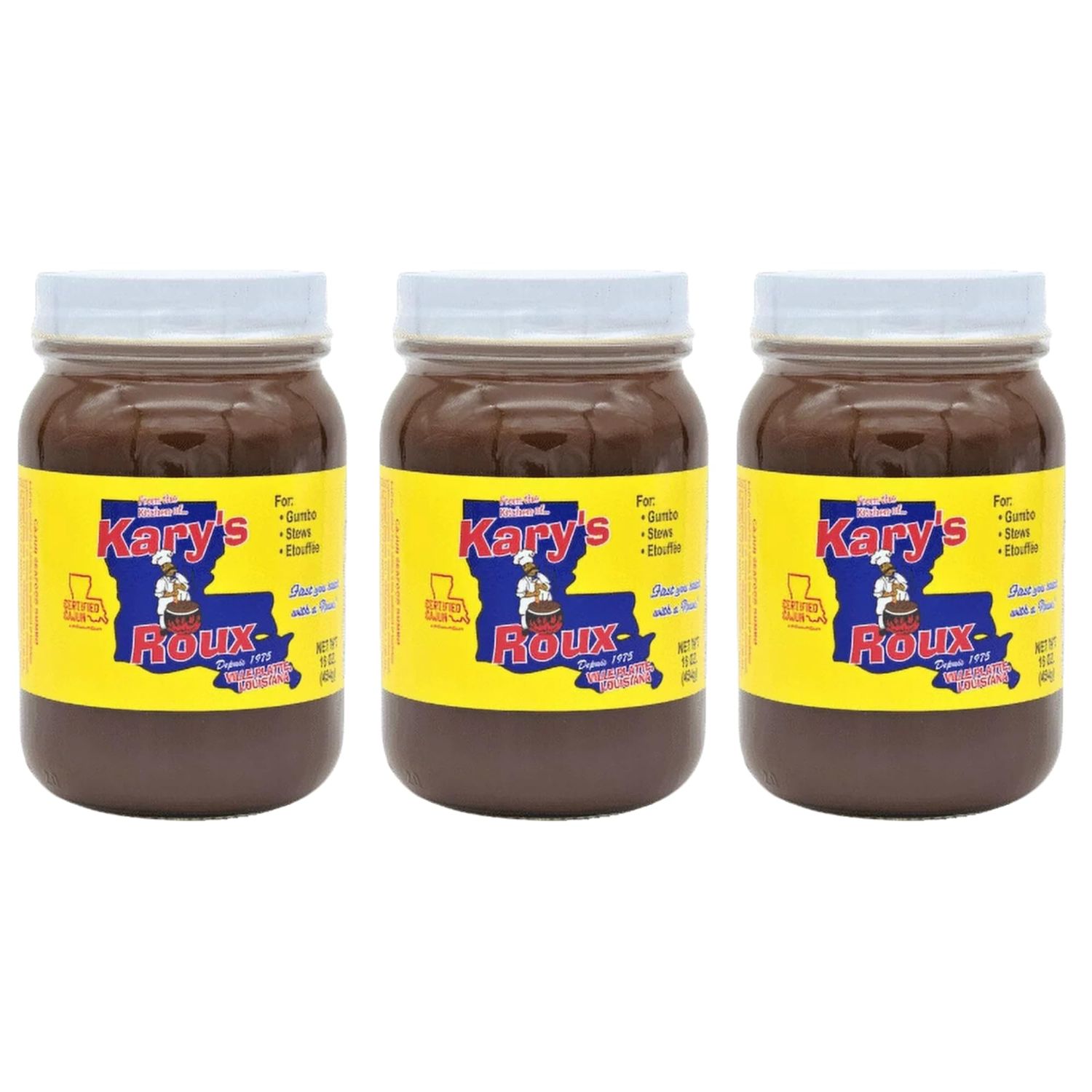 Kary&#39;s Original Roux 16oz (Pack of 3) - Rich and Authentic Cajun Flavor - Best For Gumbo, Stews and Etouffee - Elevate Your Cooking with the Kary&#39;s Roux