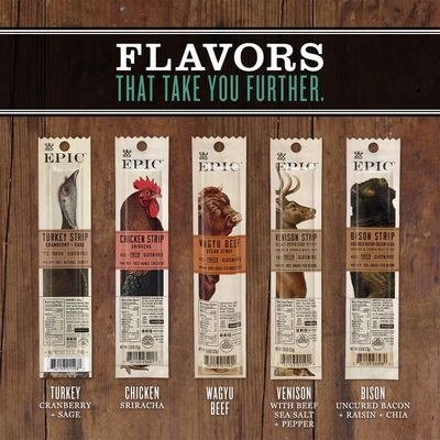 EPIC Snack Strips, Smoked Salmon, Paleo Friendly, 0.8 oz Strips, 10 ct