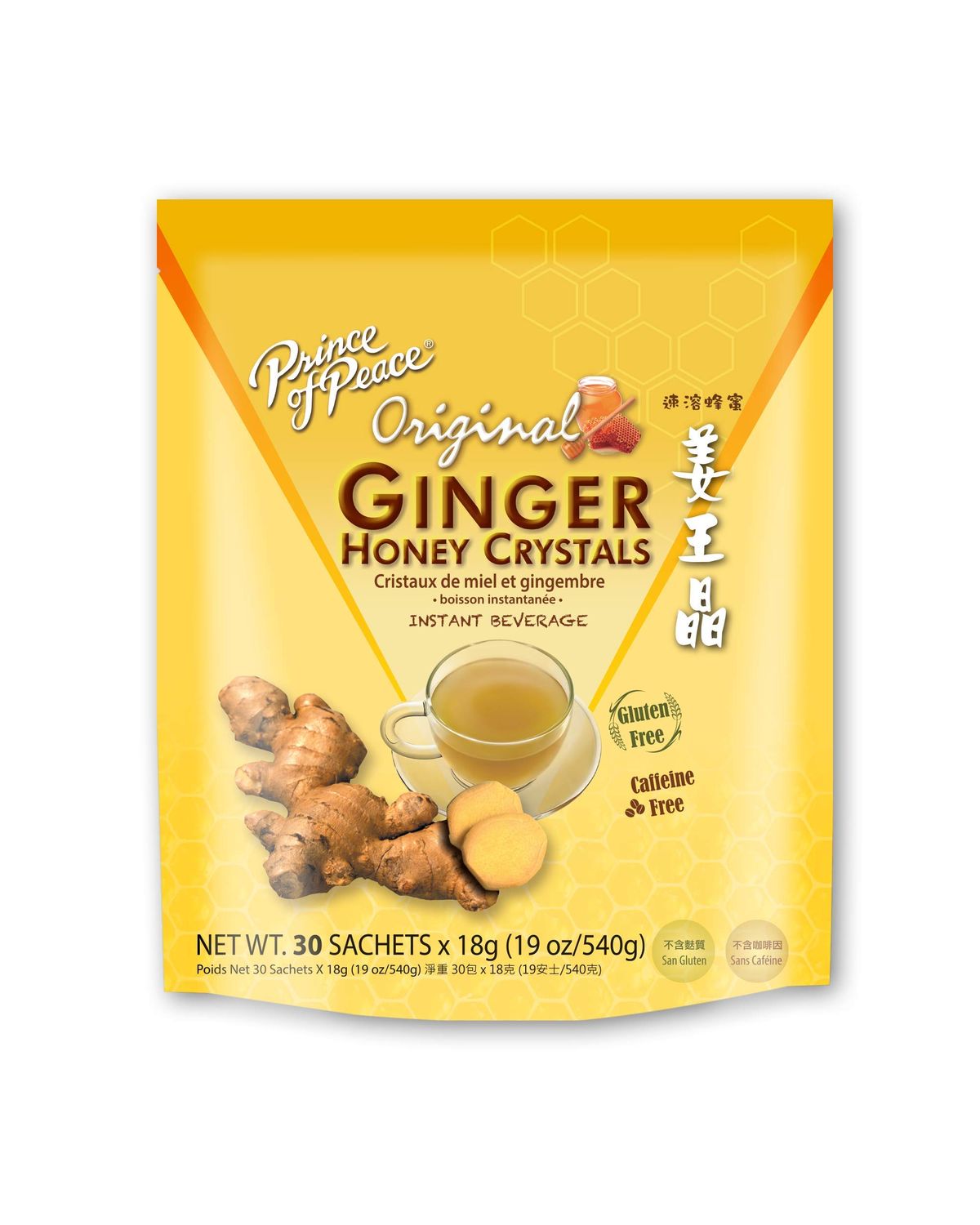 Prince of Peace Instant Ginger Honey Crystals 30 Sachets 19oz