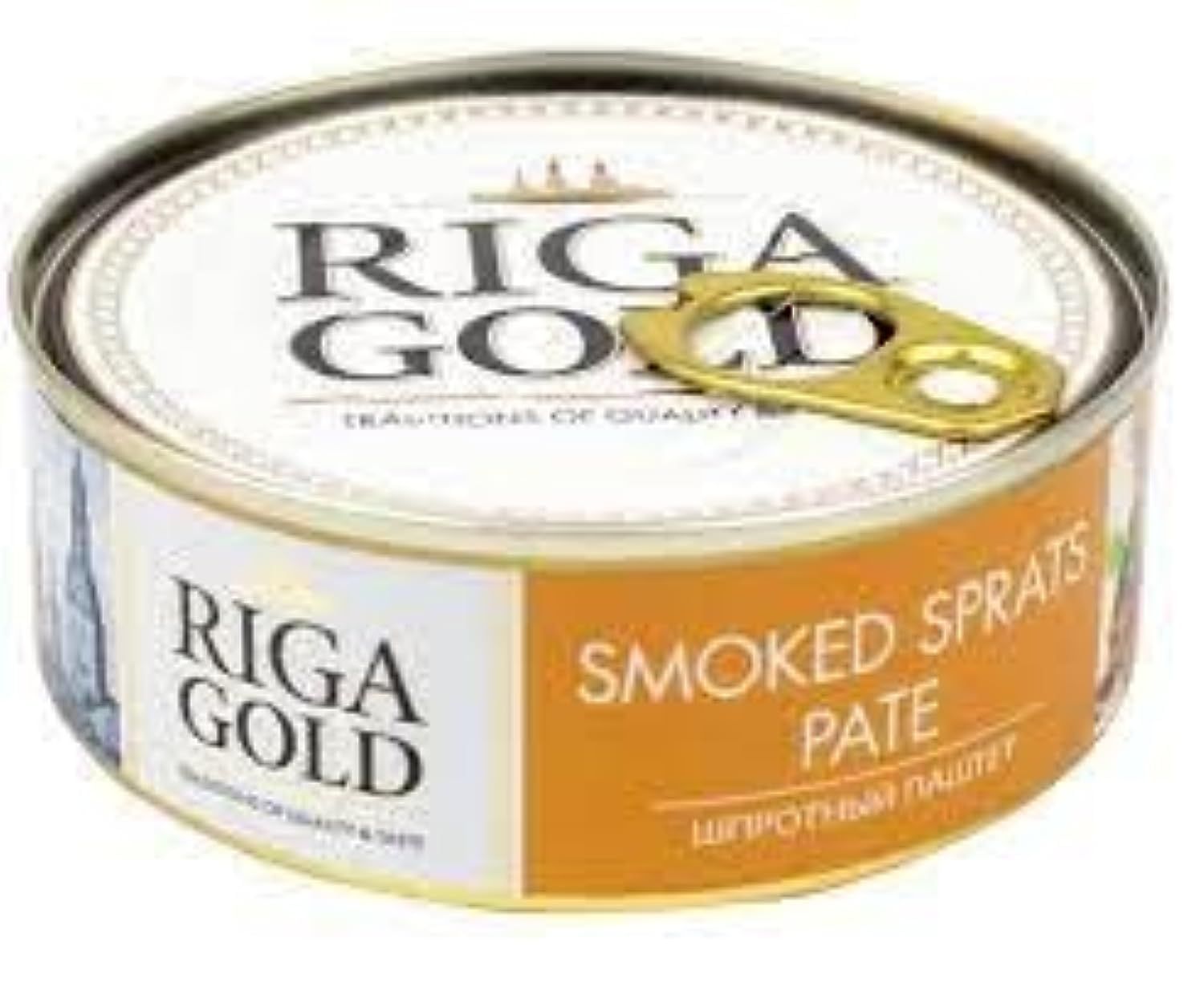 Smoked Sprats Pate Riga Gold (8.5 Ounce / 240 Gram) Imported from Latvia (Pack 3)