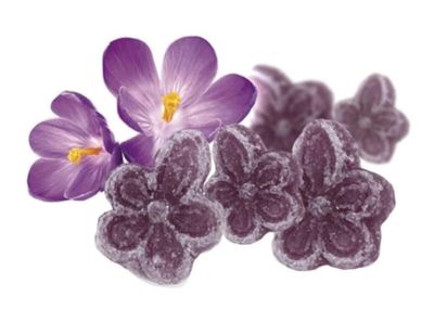 Andy Anand Sugar Free Candy Violets 50pc - Typical Old Fashioned Hard Candy Dragee - Flower Shaped Five Petals Stevia Candy - Zero Sugar Candy with the Essence of Violet & Sweetened with Stevia