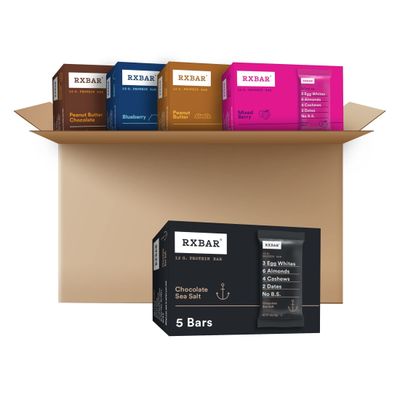 RXBAR Whole Food Protein Bar, Gluten Free Snack, Variety Pack, 1.83 Ounce Bars, Pack of 25