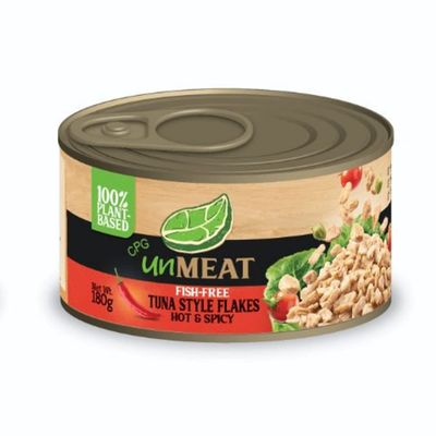 unMEAT Fish-Free Tuna Flakes in Oil, Hot &amp; Spicy