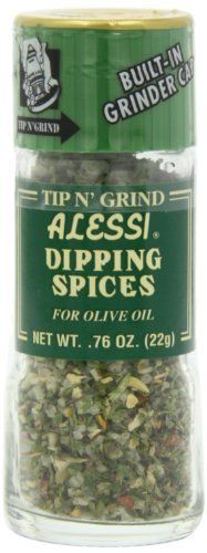 Alessi Herb &amp; Seasoning Grinder, Dipping Spices for Olive Oil, Tip n&#39; Grind (Garlic, 0.76 Ounce (Pack of 6))