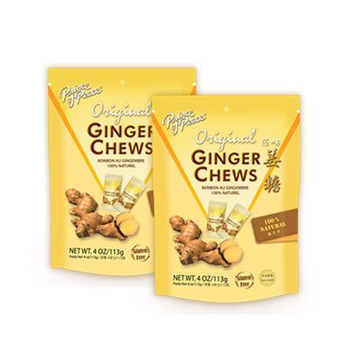 Prince of Peace Original Ginger Chews, 4 oz. - Candied Ginger - Natural Candy Pack - 2 Pack