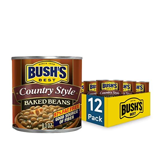 Bush&#39;s Best Baked Beans, Country Style with Bacon and Brown Sugar, 8.3 OZ (Pack of 12)