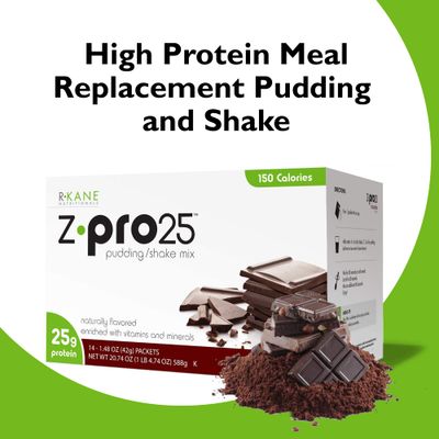 RKane Nutritionals ZPro Chocolate Protein Drink Mix  High Protein Low Calorie Low Fat Shake and Pudding Mix Meal Replacement OntheGo Packets  Breakfast Boost  25g Protein  14 Packets ZPro25