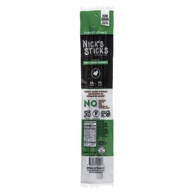 Nick's Sticks | Free Range Turkey Snack Sticks | Made in the USA | Gluten Free | Paleo, Keto, Whole30 Approved | No Soy, Antibiotics or Hormones (12 - 1.7oz. Packs of 2 Sticks)