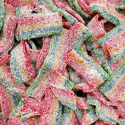 Sour Mini Belts Gummy Candy, Sugar-Sanded, Gelatin-Free, 2-Pound Bag