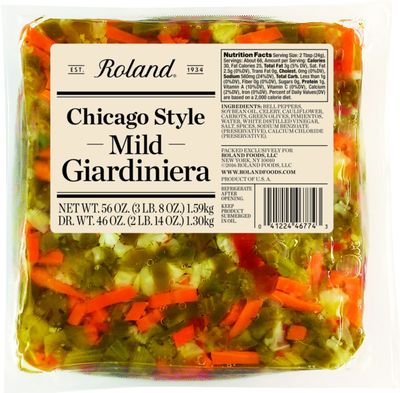 Roland Foods Chicago Style Giardiniera, Mild, 56 Ounce