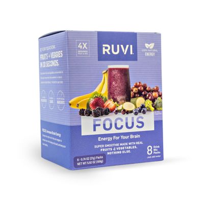 Ruvi Brain Powering Smoothies  Fruit and Vegetable Drink Mix  FreezeDried Juice Powder  Delicious Flavor Variety Packs  OntheGo Healthy Snack  CleanIngredients  Vegan  GlutenFree  NonGMO  No Additives