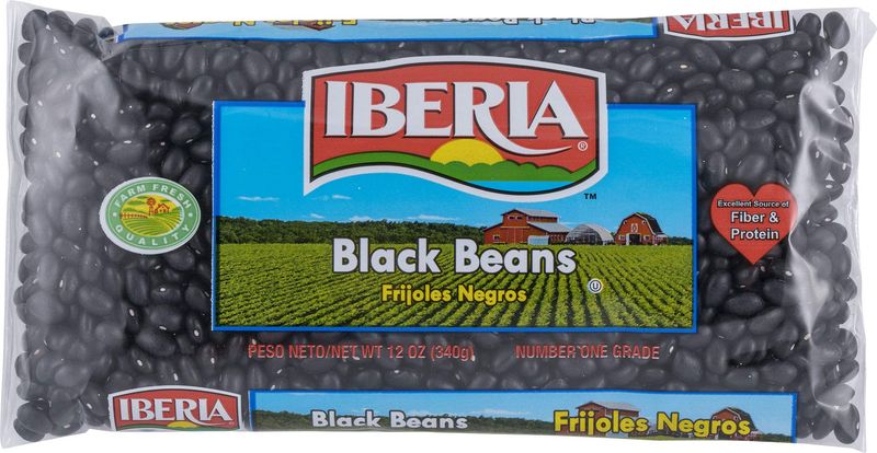 Iberia Black Beans, 12 Ounce (Pack of 24) Dry Beans, Bulk Dry Black Beans Bag, Fiber &amp; Protein Source, Farm Fresh# 1 Grade Black Beans
