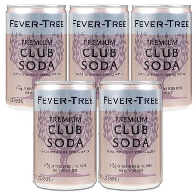 Fever Tree Premium Club Soda - Premium Quality Mixer &amp; Soda - Refreshing Beverage for Cocktails &amp; Mocktails 150ml Cans