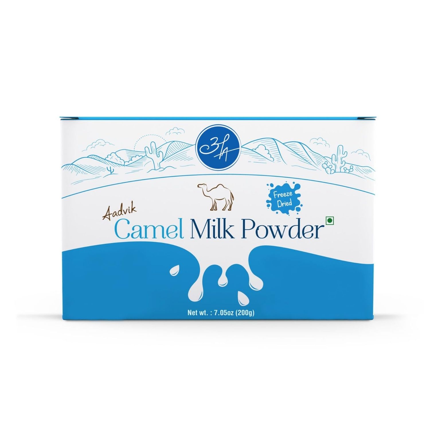 Aadvik Freeze Dried Camel Milk Powder | Pasture Grazed | Pure and Natural | Whole A-Grade Non GMO Shelf Stable Milk Powder 0.702 Oz x 10 Sachets | 7.2 Oz