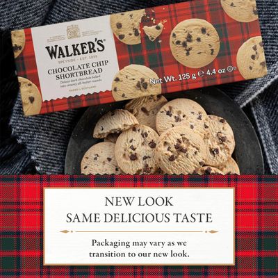 Walker's Shortbread Chocolate Chip Cookies, All-Butter Shortbread Cookies, 4.4 Oz (Pack of 4)