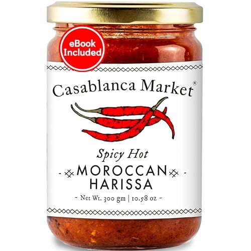 Casablanca Market Harissa Gourmet Hot Sauce -Harissa Sauce - Moroccan North African Spice Best Hot Sauce Gift Harissa Seasoning - Harissa Spice Red Hot Sauce - Harissa Paste Hot Sauces (10.5oz)