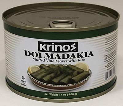 Krinos, Dolmas Stuffed Grape Leaves with Rice, Mediterranean Herbs in Sunflower Oil - Super Tasty Ready to Eat Vegan Rolls - Traditional Turkish Recipe - Dolmades Can (3)