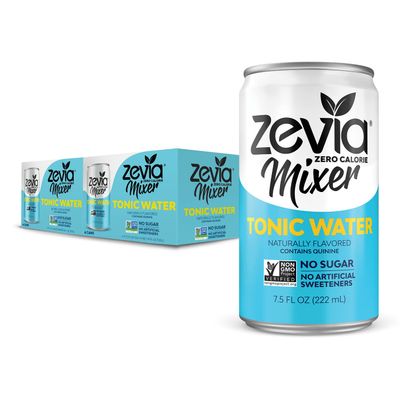 Zevia Zero Calorie Mixer; Tonic Water; 7.5 Ounces, 2 Pack of 6 (Pack of 12)