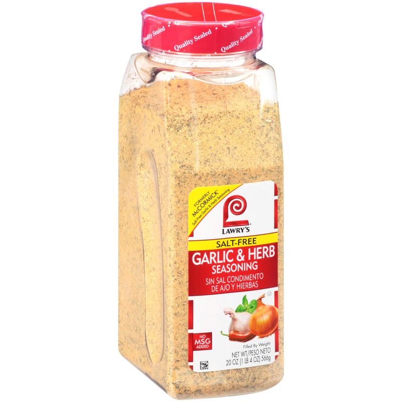 Lawry&#39;s Garlic &amp; Herb Seasoning, 20 oz - One 20 Ounce Container of Garlic and Herb Seasoning Blend of Garlic, Rosemary, Basil, and Citrus Perfect for Seafood, Beef, and Poultry