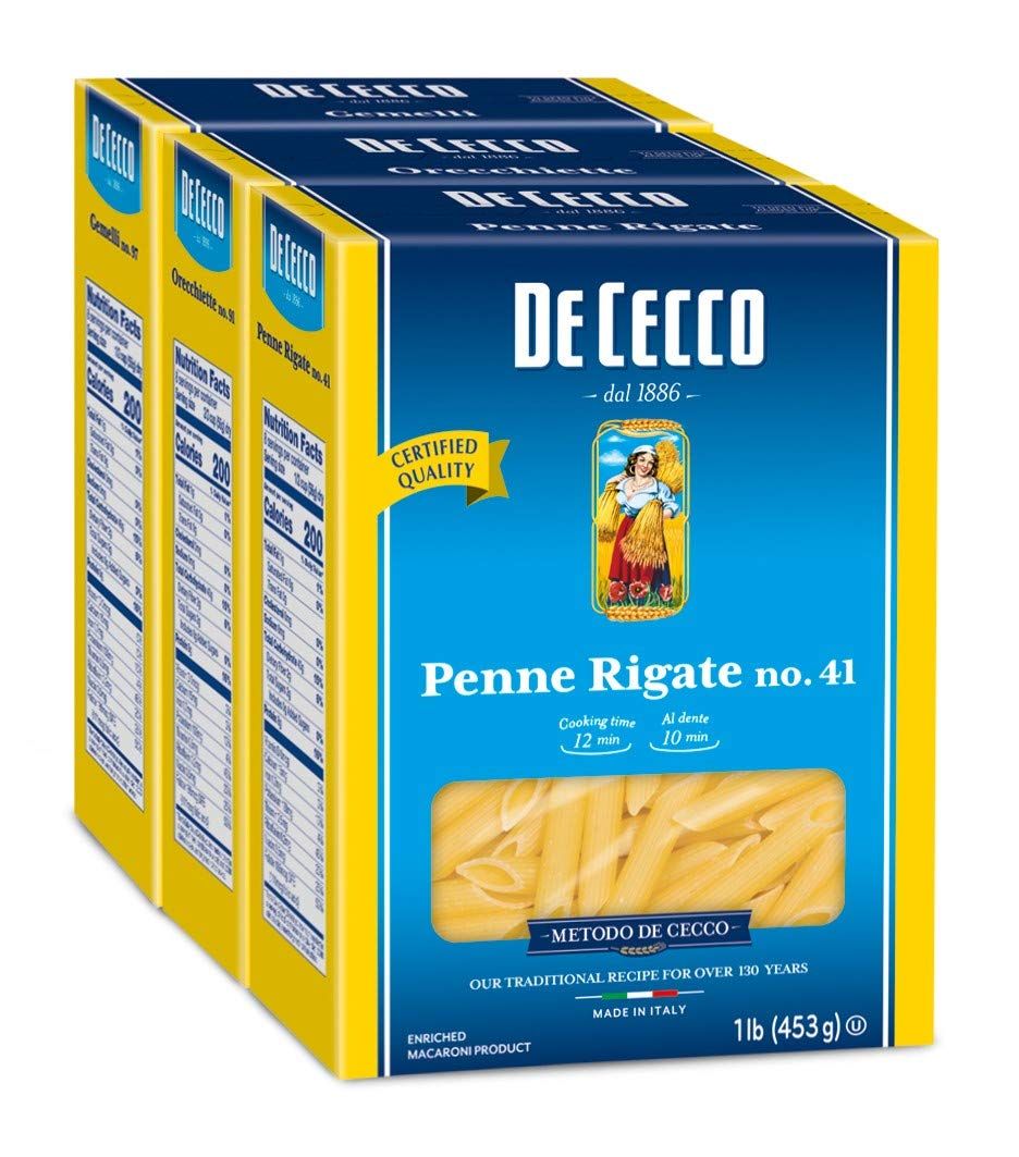 De Cecco Semolina Pasta, Variety Pack, 1 Penne Rigate, 1 Orecchiette &amp; 1 Gemelli (3 Count of 16 oz Each), 48 oz, 1 Pound (Pack of 1)