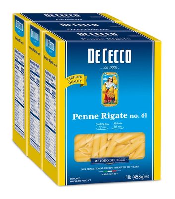 De Cecco Semolina Pasta, Variety Pack, 1 Penne Rigate, 1 Orecchiette &amp; 1 Gemelli (3 Count of 16 oz Each), 48 oz, 1 Pound (Pack of 1)