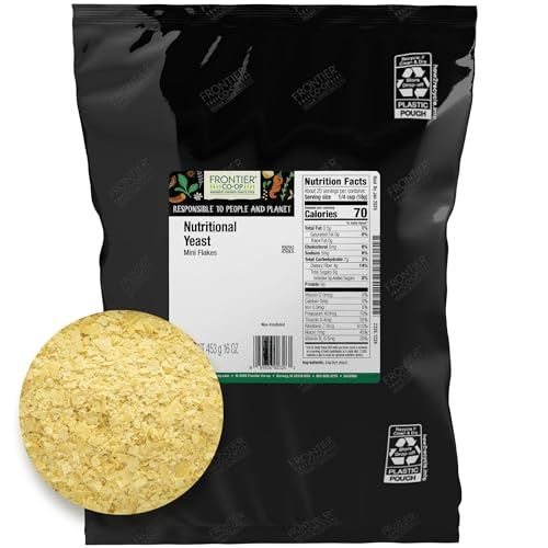 Frontier Nutritional Yeast Mini Flakes, 1-Pound Bulk Bag, Essential B Vitamins, Non-Irradiated, Kosher Yeast