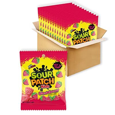 SOUR PATCH KIDS Strawberry Soft &amp; Chewy Candy, Bulk Candy, 12 - 3.6 oz Bags