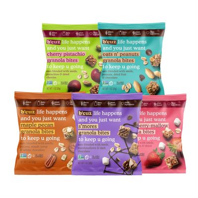 Bcuz Granola Bites 16Bag Gluten Free Healthy Snacks for Adults Healthy Granola Gluten Free Snack  Kosher Snacks for Kids Vegan Snack Individually Wrapped Snack Packs  1 oz Variety Pack 16Bags