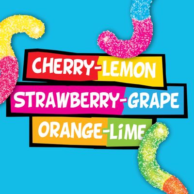 Trolli Mini Sour Brite Crawlers, Candy, Cherry-Lemon, Strawberry-Grape &amp; Orange-Lime, Sweet and Sour, Gummy Worms, 18 oz (30 ct)