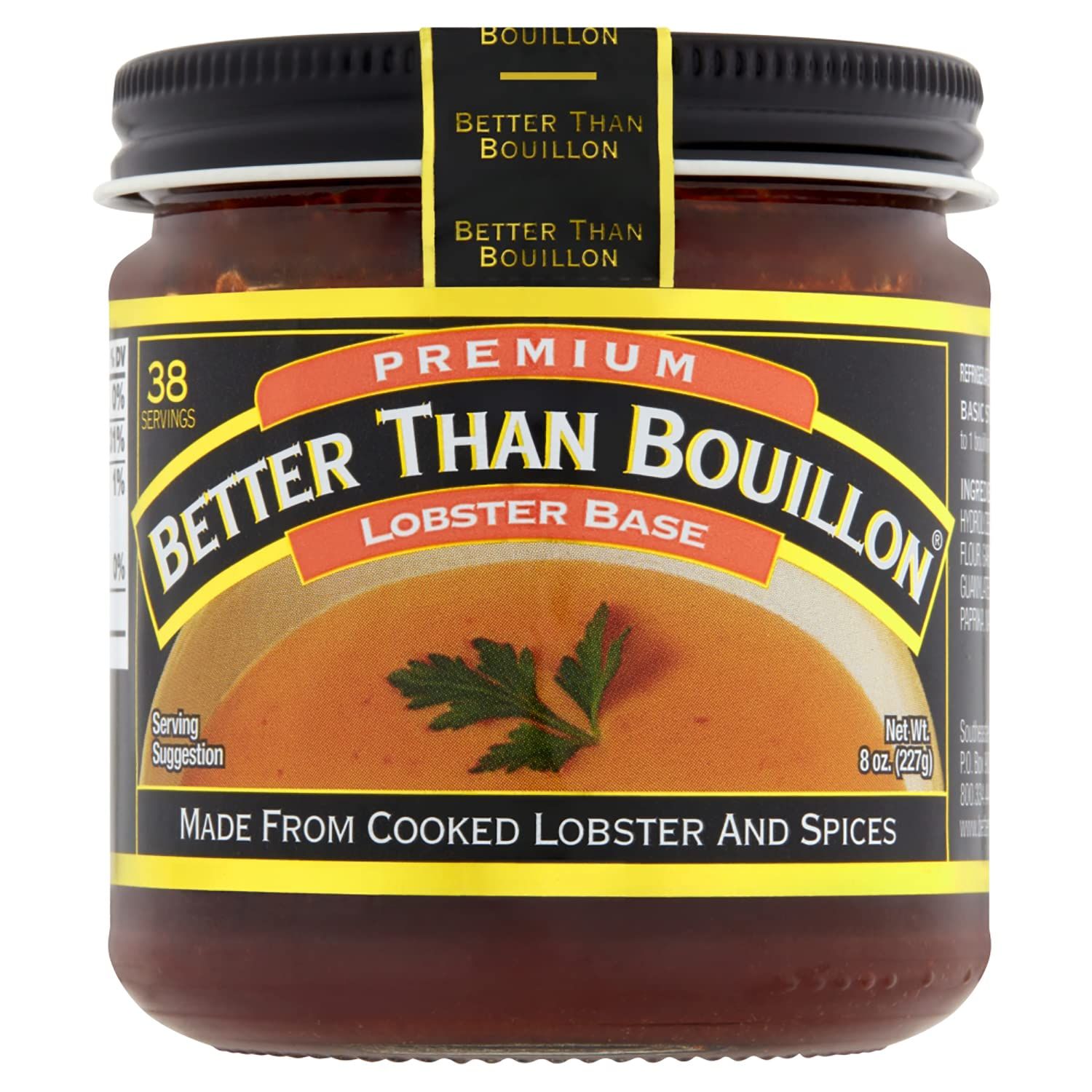 Better Than Bouillon Premium Lobster Base, Made from Select Cooked Lobster &amp; Spices, Makes 9.5 Quarts of Broth 38 Servings , 8 Ounce (Pack of 1)