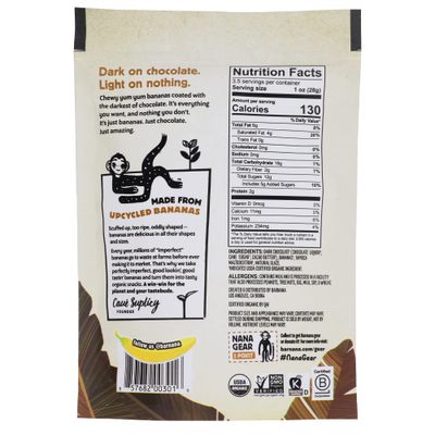 Barnana - Organic Chewy Dipped Banana Bites, Dark Chocolate, Chewy Banana Snack, Made With Real Fruit, Potassium, Kosher, USDA Organic, Paleo, (3.5 oz, 6-Pack)