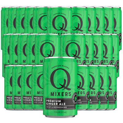 Q Mixers Ginger Ale Soda Premium Cocktail Mixer Made with Real Ingredients 7.5oz Cans | 30 PACK