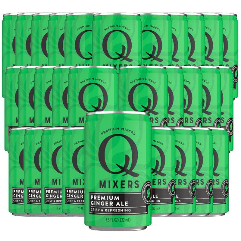 Q Mixers Ginger Ale Soda Premium Cocktail Mixer Made with Real Ingredients 7.5oz Cans | 30 PACK