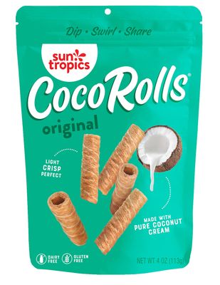 Sun Tropics CocoRolls Variety Pack- 6 count (4 oz each) | Crisp Rolled Wafer Cookies, Coconut Rolls Made With Pure Coconut Cream | Gluten Free &amp; Dairy Free Coconut Wafer Snack