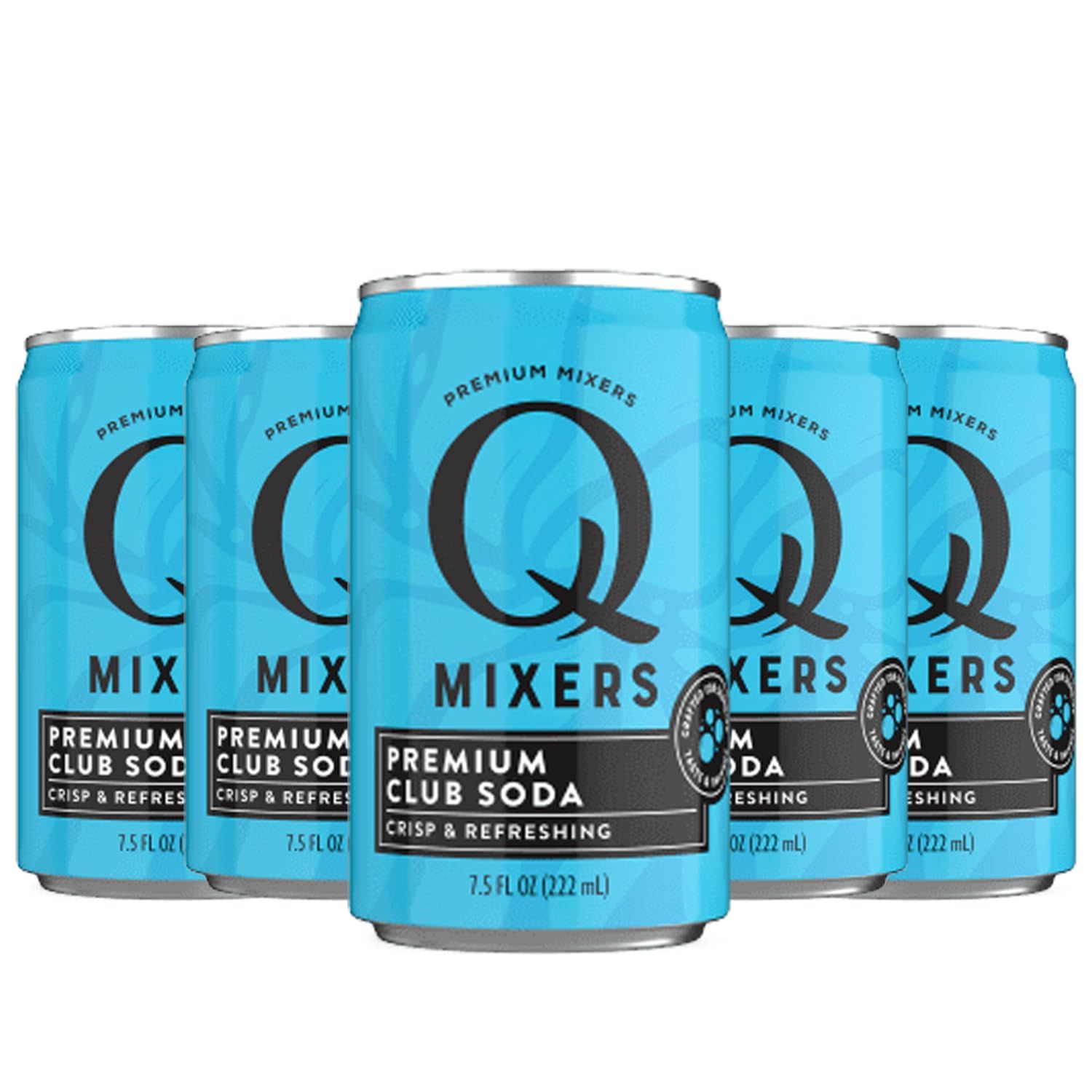 Q Mixers Club Soda, Premium Cocktail Mixer Made with Real Ingredients 7.5oz Cans | 5 PACK