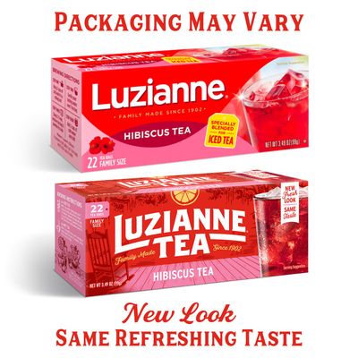 Luzianne Unsweetened Hibiscus Iced Tea Bags, Family Size, 22ct Box (Pack of 6)