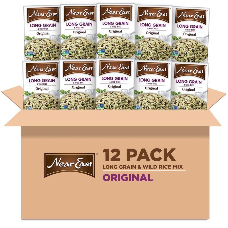 Near East Rice Pilaf Mix, Original &amp; Wild Rice, 6oz Boxes (12 Pack)
