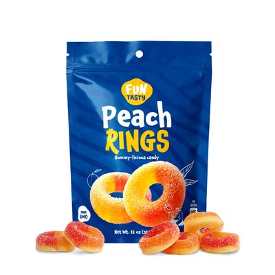 Funtasty Peach Rings Gummy Candy, 11-Ounce Bag