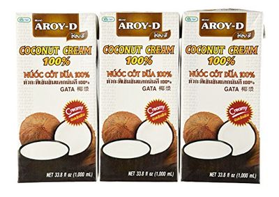 Aroy-D 100% Pure Coconut Cream, 33.8 Oz (3-pack)