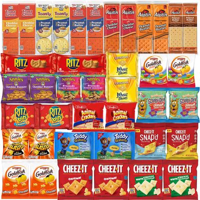 Crackers Variety Pack - Individually Wrapped Assortment - Sampler Bulk Care Package Gift Box - Snack Pack (40 Count)
