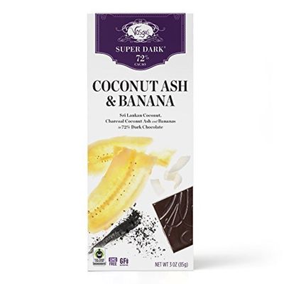 Vosges Haut-Chocolat Super Dark Coconut Ash and Banana, Pack of 12, 3 oz Bars
