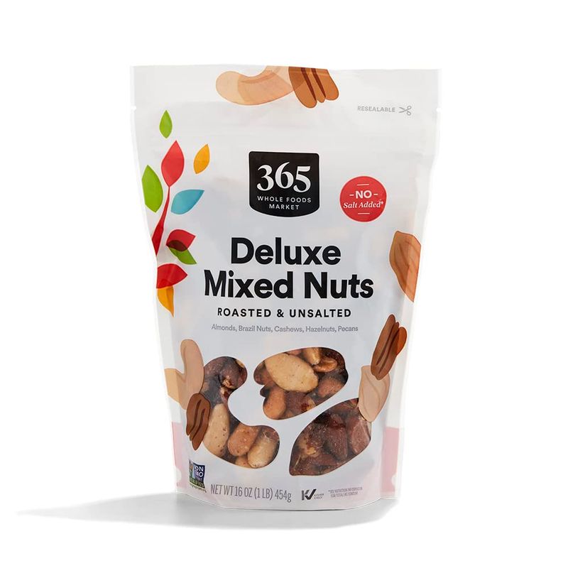 365 by Whole Foods Market, Unsalted Deluxe Mixed Nuts, 16 Ounce