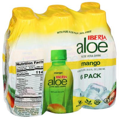 Iberia Aloe Vera Juice Drink, Mango, 9.5 Fl Oz (Pack of 6)