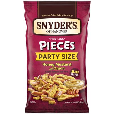 Snyder&#39;s of Hanover Pretzel Pieces, Honey Mustard and Onion, Party Size 18 Oz